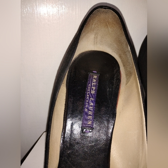 RALPH LAUREN PURPLE LABEL BLACK SUEDE HEELS - Picture 7 of 8